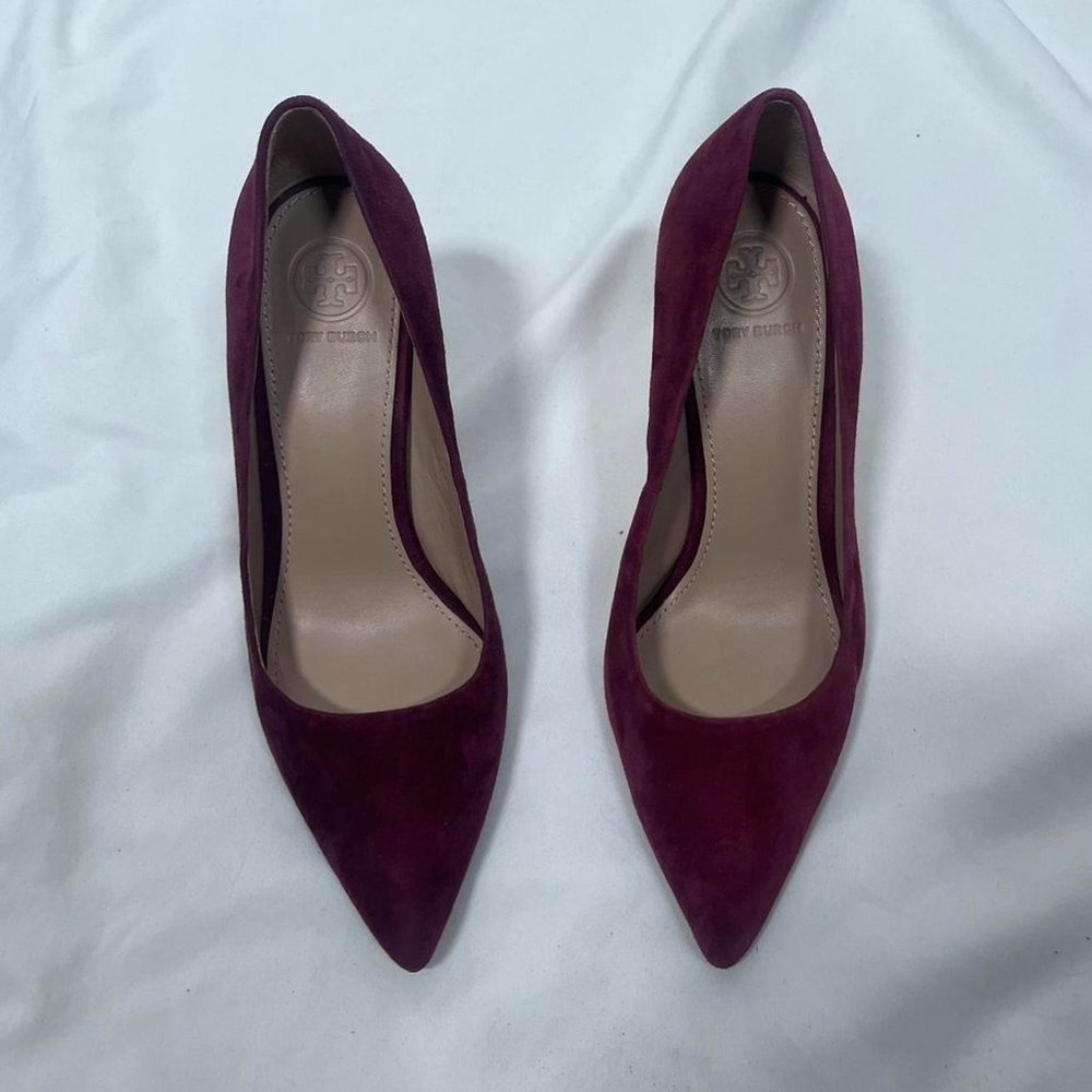 Tory Burch Shoes New Tory Burch Elana Suede 85mm Pump kitten Heels - Picture 3 of 8